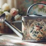 Annaffiatoio Latta Decoupage Decora l'annaffiatoio in latta con la tecnica del decoupage per un tocco vintage