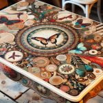Tavolo Decoupage Tavoletta dipinta in stile decoupage per decorare il tuo tavolo