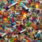 Decoupage e collage vinilica: arte con l'utilizzo di fumetti vintage e materiali vari