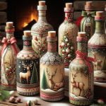 Bottiglie Decoupage Natale Decora bottiglie per Natale con la tecnica del decoupage