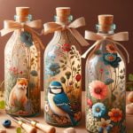 Bottiglie Di Vetro Decorate Con Decoupage Idee creative per decorare bottiglie di vetro con decoupage