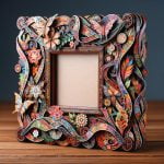 Portafoto in legno decorato con la tecnica del decoupage