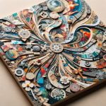 crea bellissime opere d'arte con carta e colori su superficie tessile