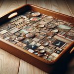 Vassoio Decoupage Legno Vassoio in legno decorato con decoupage per un tocco rustico e chic