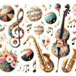 Adesivi Decoupage Con Note Musicali Decora con stile i tuoi oggetti con adesivi decoupage con note musicali per una creatività unica