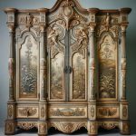 Armadio primi '900 con decoupage artigianale per un tocco vintage unico