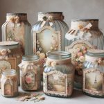 Barattoli Vetro Shabby Chic Con Decoupage Decora i tuoi barattoli in vetro shabby chic con decoupage per un tocco vintage unico