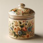 Barattolino Ceramica Da Decoupage Barattolino in ceramica da decoupage, ideale per decorare e conservare con stile