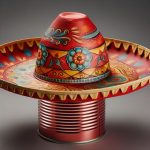 Decora un barattolo di latta rosso con decoupage per creare un originale sombrero decorativo