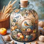 Lavoro Decoupage Su Damigiana Di Vetro Tutorial dettagliato per il lavoro di decoupage su damigiana di vetro