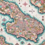 Tavola in legno dipinta a mano con motivi maltesi per decoupage unico e originale